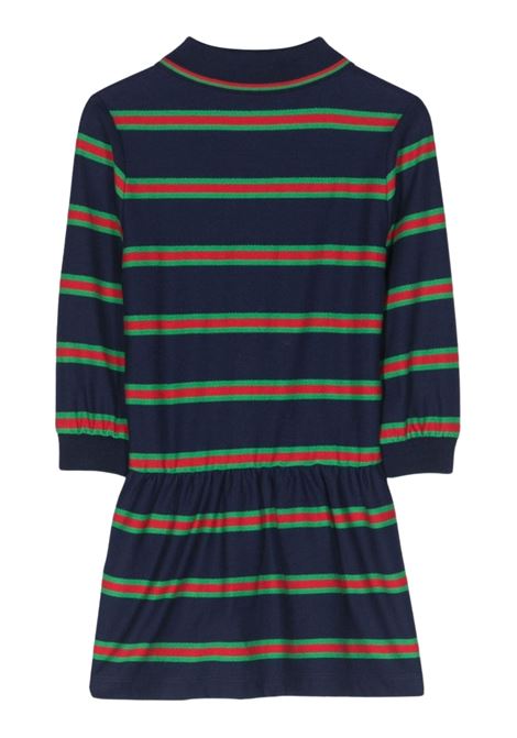 Abito bambina blu in cotone GUCCI | 742149/MOBLU
