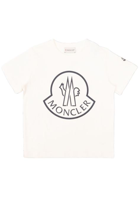 T-shirt bambino bianca in cotone Moncler | I29548C00020/MOBIANCO