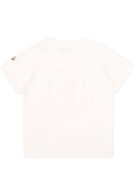 T-shirt bambino bianca in cotone Moncler | I29548C00020/MOBIANCO