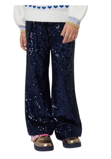 Pantalone bambina blu in paillettes Billieblush | U20560/MABLU