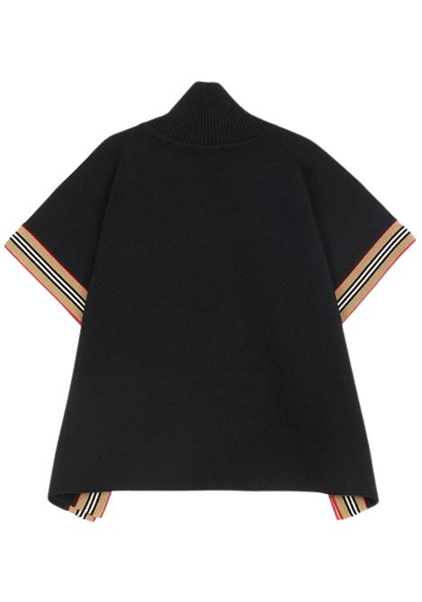 Mantella bambina nera in lana Burberry | 8053464/FINERO