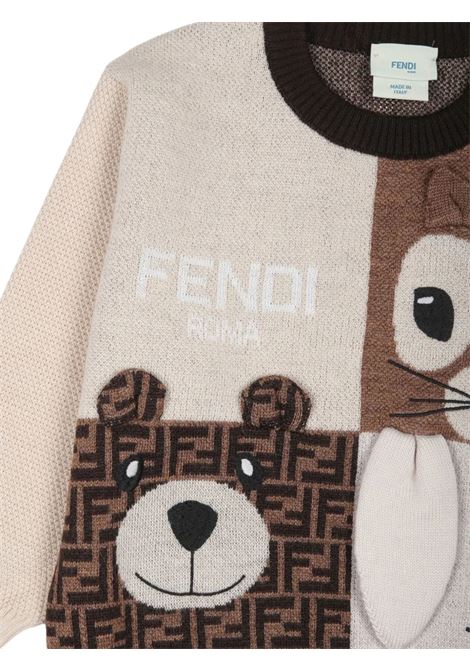 Maglione neonato beige in lana FENDI | BUG170/MABEIGE