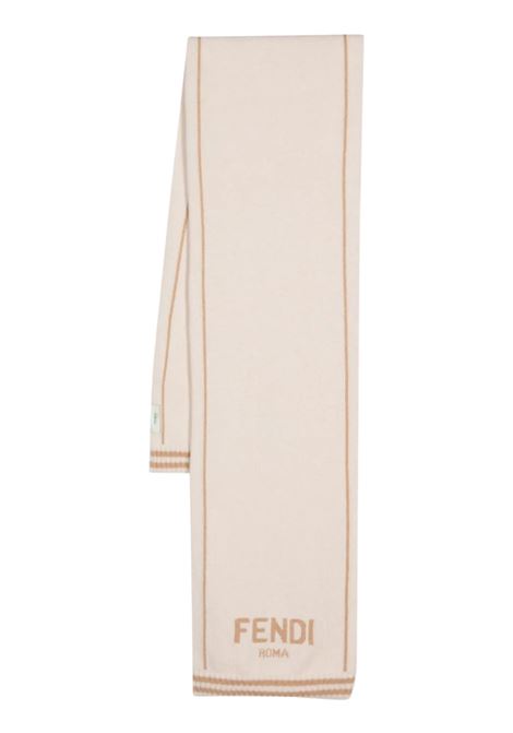 Beige unisex wool scarf FENDI | JUQ062/CESABBIA