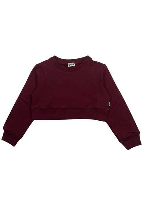 Burgundy cotton sweatshirt for girls GCDS | B2KW1531BA5BORDEAU