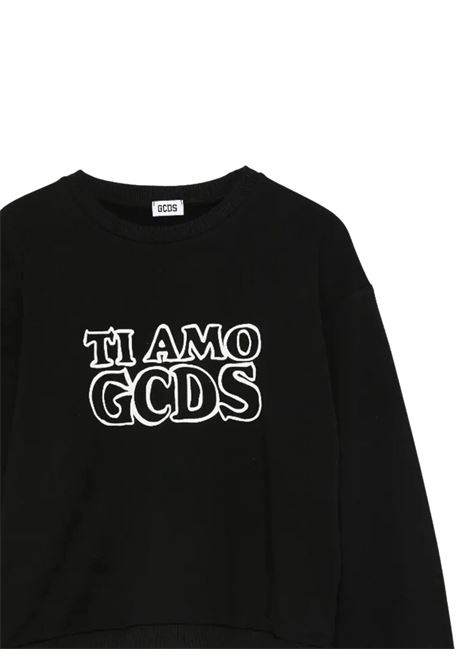 Felpa bambina nera in cotone GCDS | B2KW1532BA5NERO
