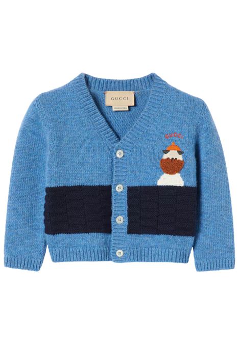 Baby blue wool cardigan GUCCI | 793448/CEAZZURRO