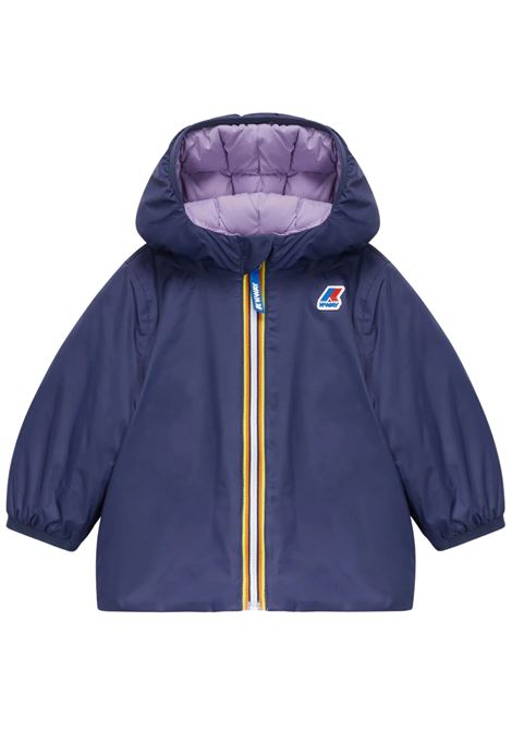Giubbino neonata blu/lilla reversibile K-way | K4116PW/SUBLU/LILLA