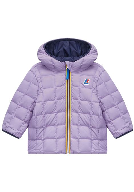 Giubbino neonata blu/lilla reversibile K-way | K4116PW/SUBLU/LILLA