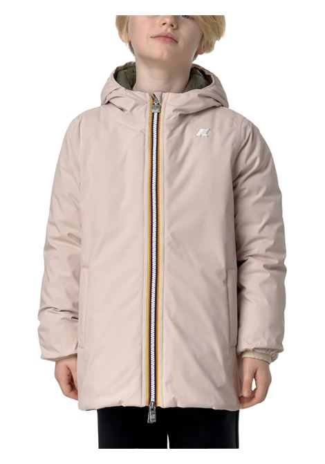 Giubbino unisex reversibile imbottito K-way | K5123RW/DEBBEIGE/VERDE