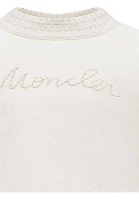 Cream cotton sweatshirt for girls Moncler | 8G000128/CEPANNA