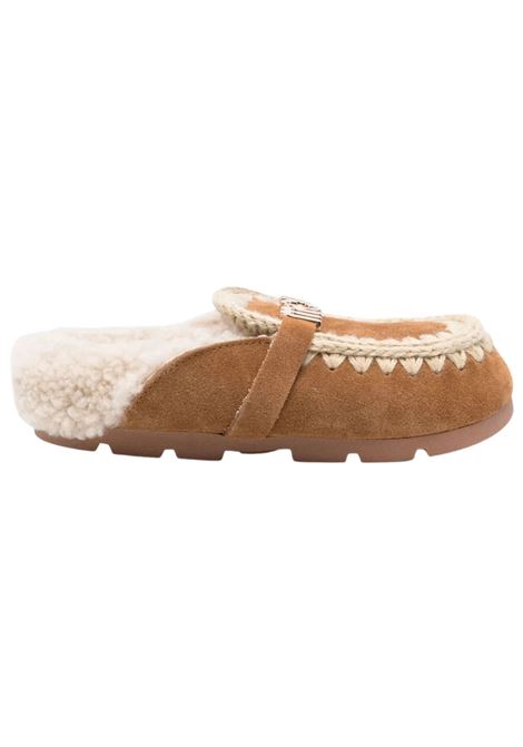 Beige slippers with application Mou | MU.FW431000ATOB