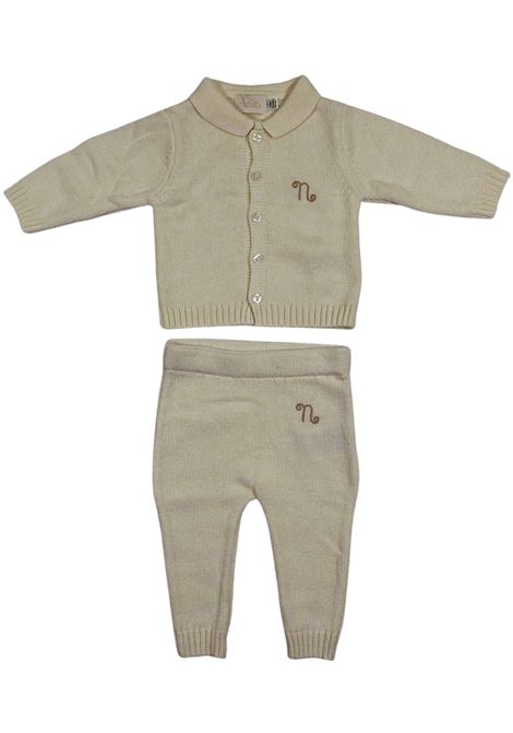Cream wool blend baby boy set NANAN | CON044PANNA