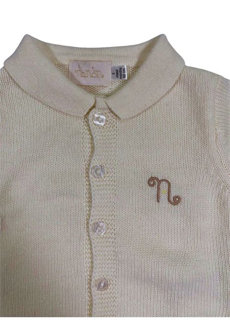 Cream wool blend baby boy set NANAN | CON044PANNA