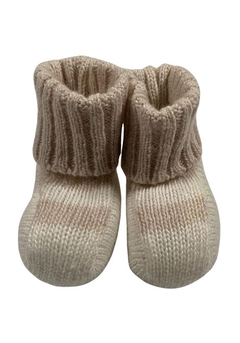 Cream wool blend baby shoes NANAN | CON066PANNA