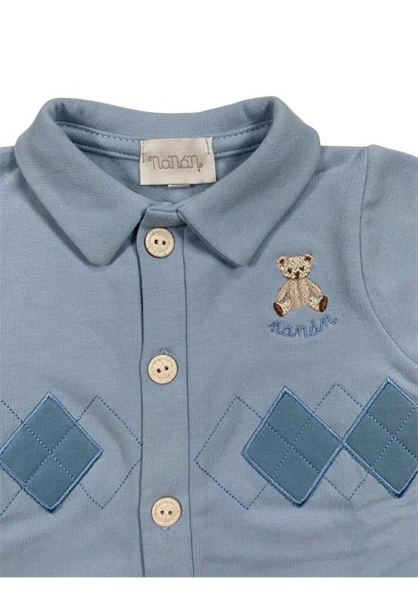 Tutina neonato azzurra in cotone NANAN | I25108AZZURRO
