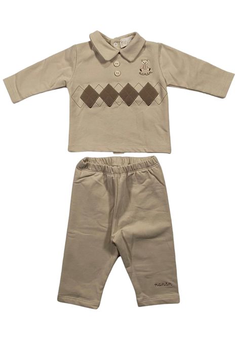 Completo neonato beige in cotone NANAN | I25109BEIGE