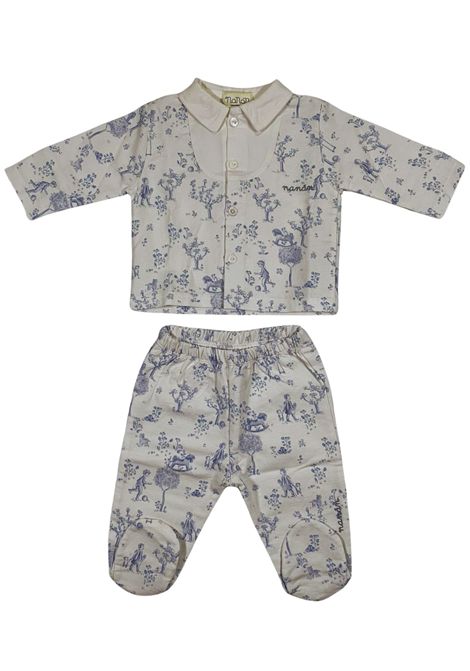 Completo neonato azzurro in cotone NANAN | I25115AZZURRO