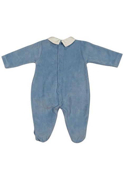 Tutina neonato azzurra in velluto NANAN | I25127AZZURRO