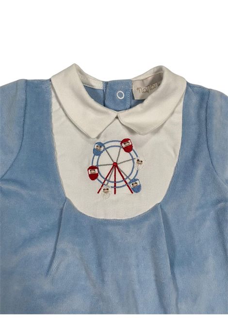 Tutina neonato azzurra in velluto NANAN | I25127AZZURRO