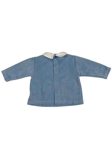 Completo neonato azzurro in velluto NANAN | I25128AZZURRO