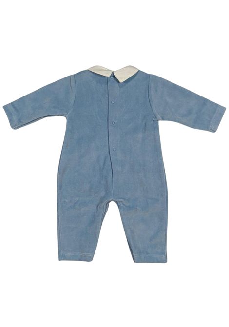 Tutina neonato azzurra in velluto NANAN | I25129AZZURRO