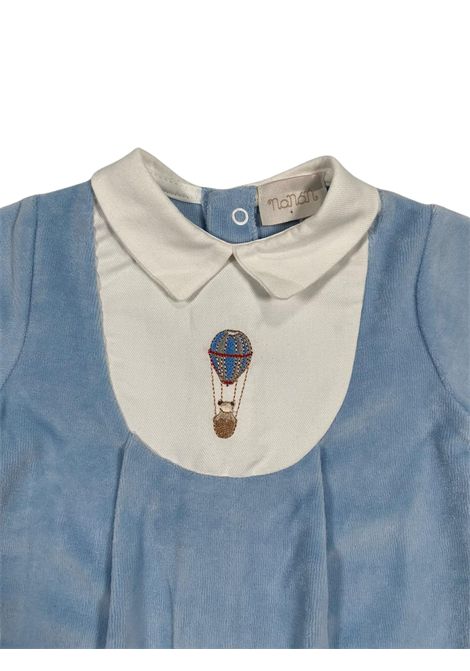 Tutina neonato azzurra in velluto NANAN | I25129AZZURRO