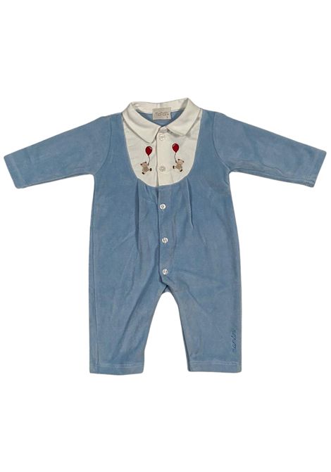 Tutina neonato azzurra in velluto NANAN | I25130AZZURRO