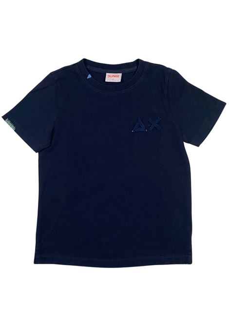 Blue cotton T-shirt for kids SUN68 | CPT45325BLU