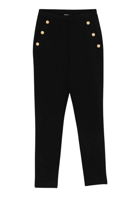 Pantalone bambina nero in viscosa BALMAIN | BX6C11/CENERO