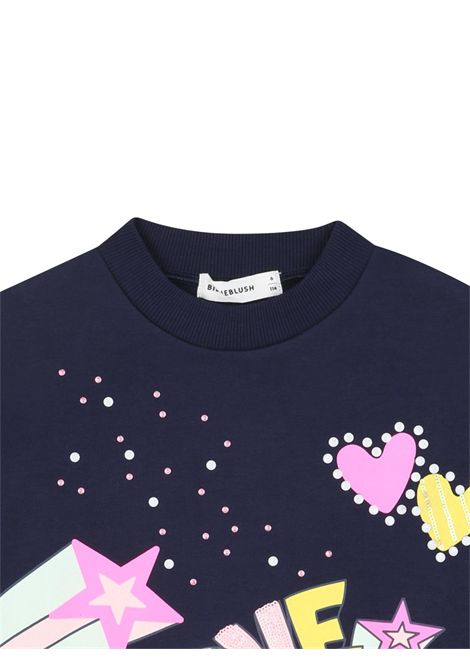 Felpa bambina blu in cotone Billieblush | U21603/ANBLU