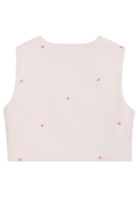 Gilet bambina beige in cotone denim Billieblush | U21619/ANBEIGE