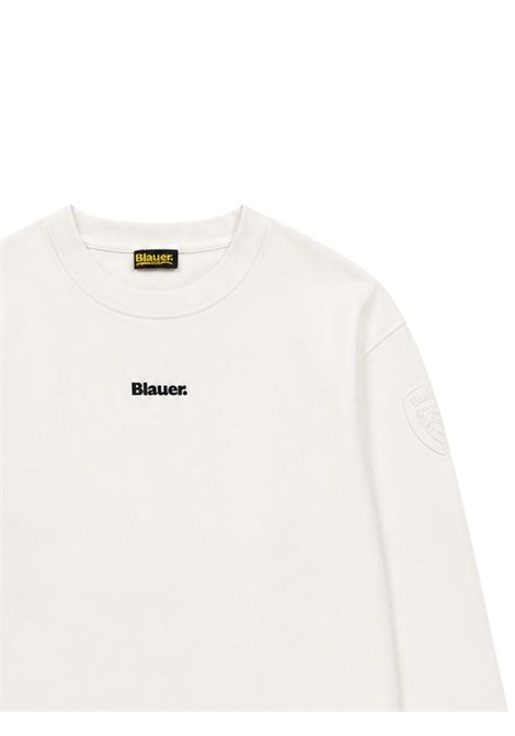 Felpa bambino bianca in cotone BLAUER | 26BLKF03523BIANCO