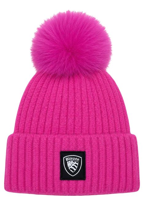 Fuchsia pompom hat for girls BLAUER | 26WBLGA05578FUCSIA