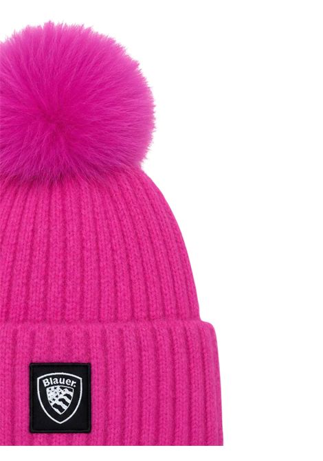 Fuchsia pompom hat for girls BLAUER | 26WBLGA05578FUCSIA