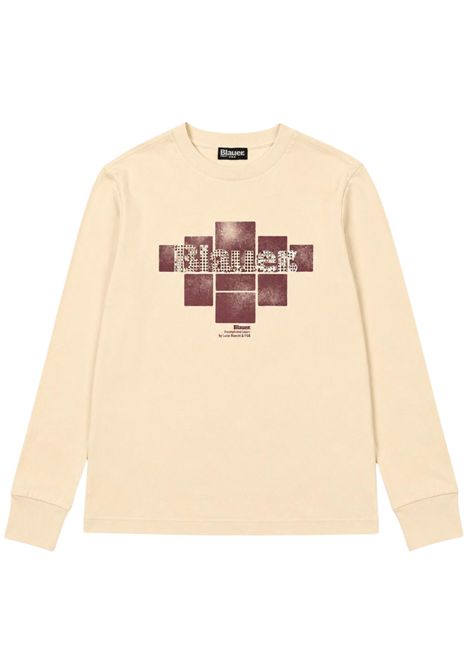 T-shirt bambina beige in cotone BLAUER | 26WBLGH01502BEIGE