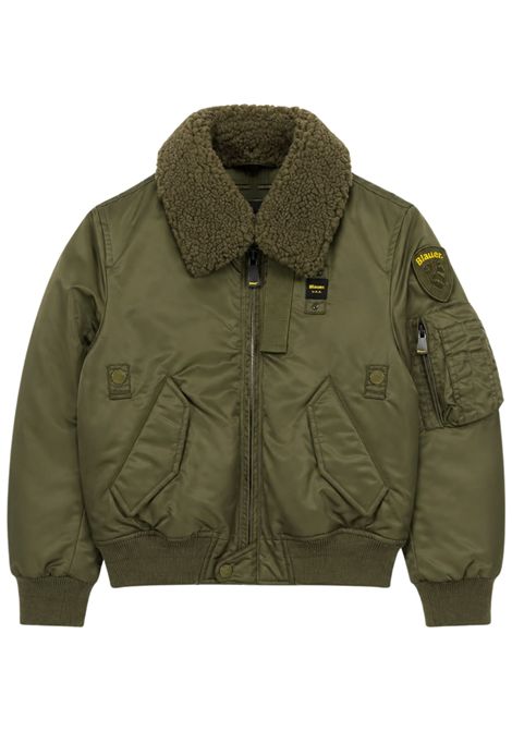 Giubbino bambino verde bitessuto BLAUER | 26WBLKC02333VERDE