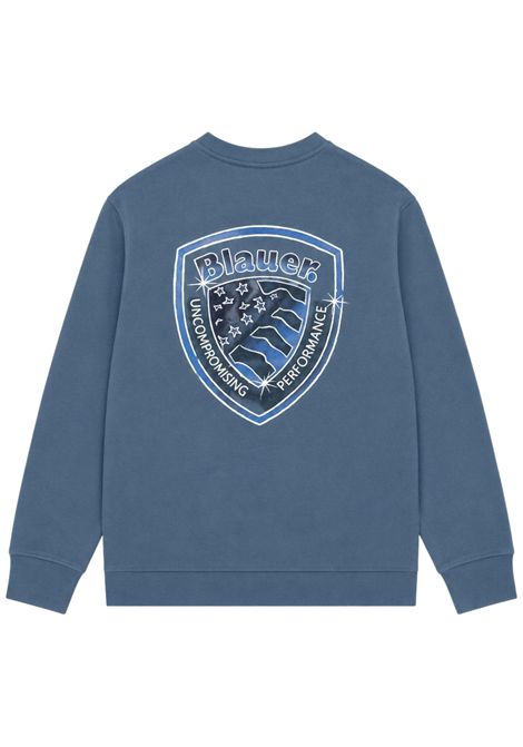 Blue cotton sweatshirt for children BLAUER | 26WBLKF03516AZZURRO