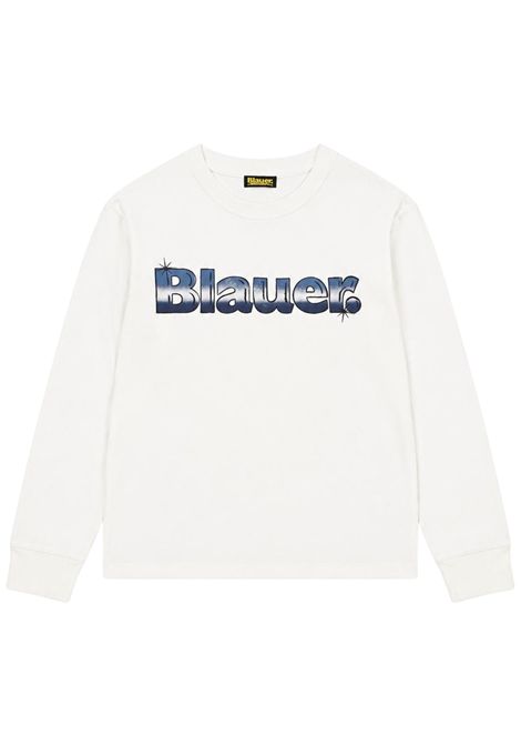 T-shirt bambino bianca in cotone BLAUER | 26WBLKH01518BIANCO