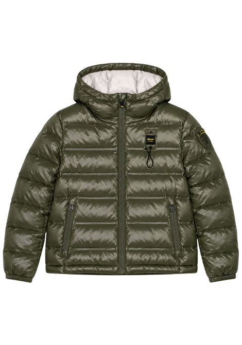 Giubbino bambino verde con cappuccio BLAUER | CHARLESVERDE