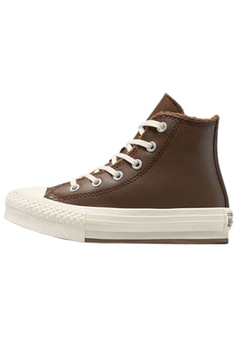 Scarpe bambina marrone in pelle CONVERSE | A16431C/PIAMARRONE