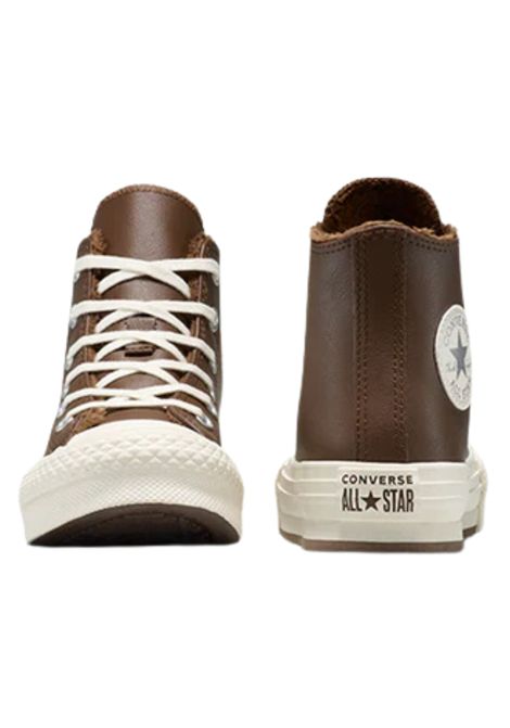 Scarpe bambina marrone in pelle CONVERSE | A16431C/PIAMARRONE