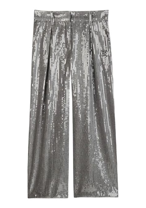 Pantalone bambina argento in paillettes DKNY | D62374/SUARGENTO