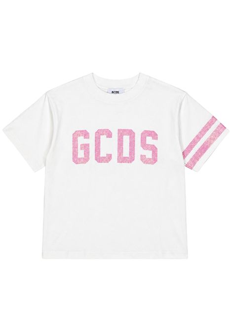 T-shirt bambina bianca in cotone GCDS | 45454666BIANCO