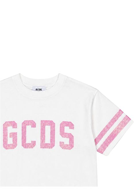 T-shirt bambina bianca in cotone GCDS | 45454666BIANCO