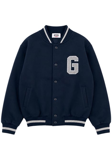 Blue cotton bomber jacket for children GCDS | C2BJQA556F344BLU