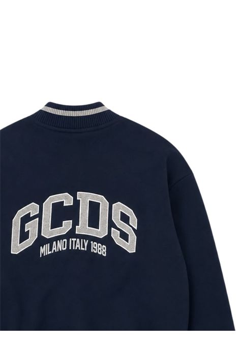 Blue cotton bomber jacket for children GCDS | C2BJQA556F344BLU