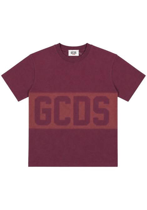 T-shirt unisex bordeau in cotone GCDS | C2BJQC526J341BORDEAU