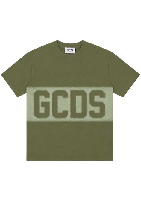 T-shirt unisex verde in cotone GCDS | C2BJQC526J341VERDE