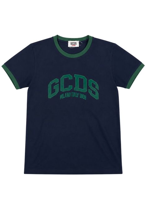 T-shirt bambino blu in cotone GCDS | C2BJQC557J341BLU