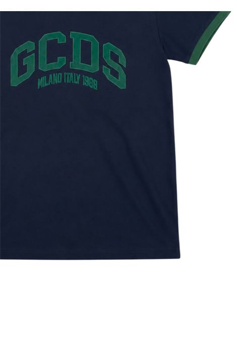 T-shirt bambino blu in cotone GCDS | C2BJQC557J341BLU